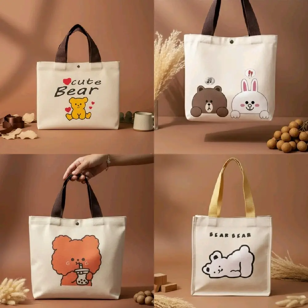 TAK BEKAL MAKANAN LUNCH BAG VERSI BERUANG LOKAL BAHAN KANVAS D 600 - BISA COD