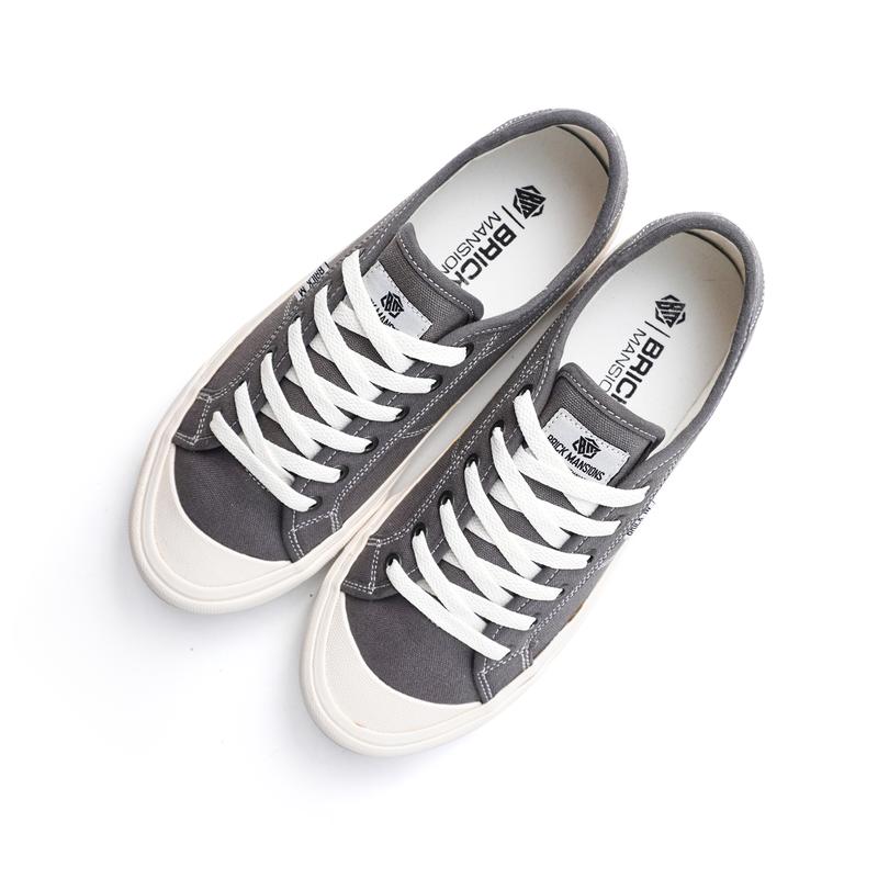 Brick Mansions - Urban Street Grey White Sepatu Sneakers Casual Pria Wanita Shoes Snekers Black 3