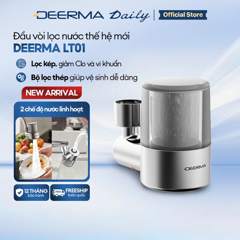Deerma x KOL Đầu vòi lọc nước thế hệ mới Deerma LT01 lọc kép sạch khuẩn an toàn cho sức khỏe - Bảo hành 12 tháng