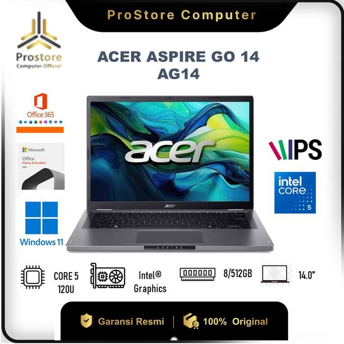 Promo ACER ASPIRE GO 14 AG14 CORE 5 120U W11+OHS+M365B 14.0WUXGA IPS ...