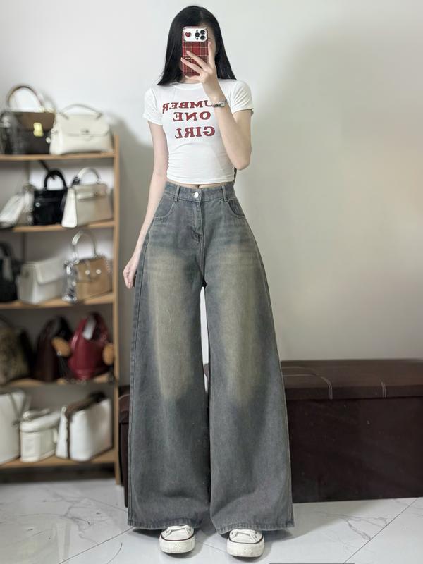 [DEAL HÀNG MỚI] Quần Jeans Nữ Ống Suông Rộng 30-34cm MIAA Size XS-XL - Màu Retro Xanh Trắng, Xanh Xám, Dirty,... - Chất Vải Jeans Mềm - Quần Ống Rộng Suông - Mã Ver3 | BigBuy360 - bigbuy360.vn