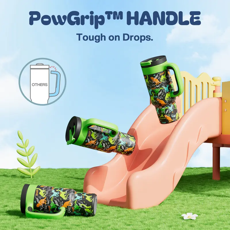 POWCAN 【NEW theme】24oz Insulated Tumblers With Handle And Straw  Stainless Steel Tumbler Cups With Lid| Insulated Cup Reusable Stainless Steel Water Bottle Travel Mug Cupholder Friendly | Gifts for LOVER Him Her 3