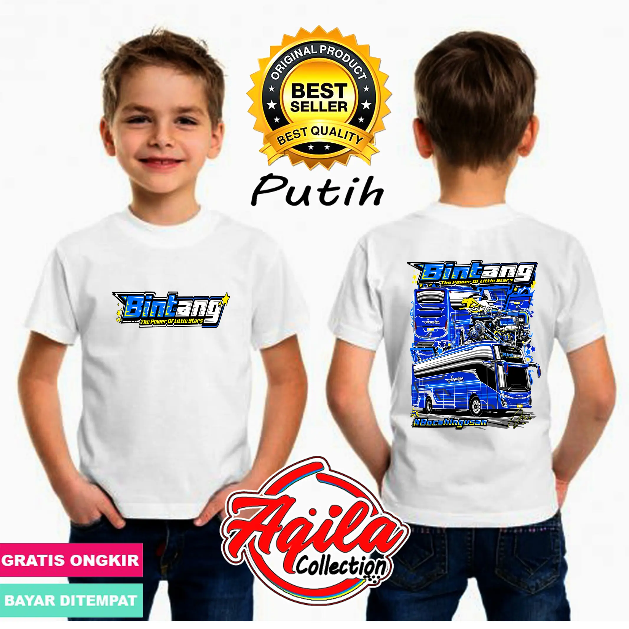 Baju Anak Motif Bus Bintang Terbaru Berbahan Katun 30S - Fashion Anak