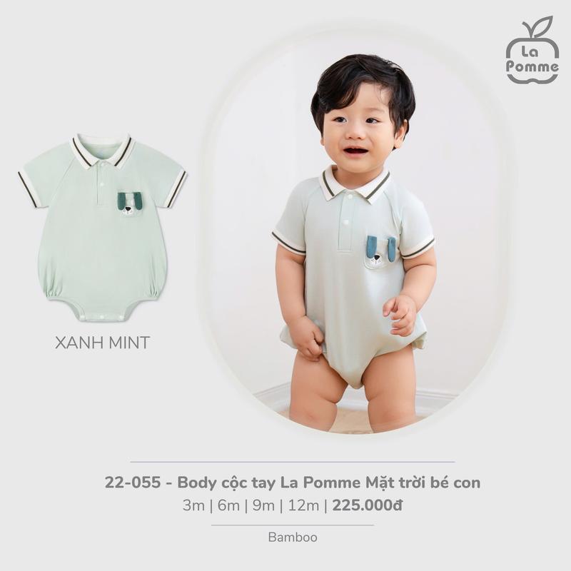 la pomme Bộ body chip cộc tay cổ đức đáng yêu cho bé trai 3m 6m 9m 12m mẫu mới 2025 0