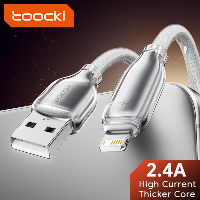 Cáp Chiếu Sáng USB, Toocki PD 20W, Sạc Nhanh, Dây Dữ Liệu Hợp Kim Kẽm Trong Suốt, Tương Thích Với iPhone 14 13 12 Pro Max X XR, Dành Cho IOS Macbook