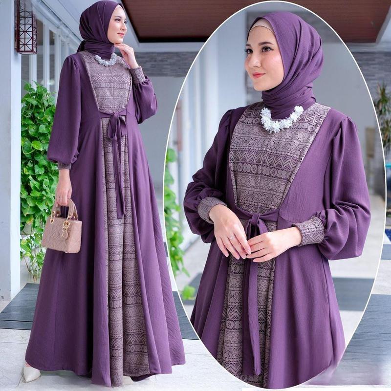 gamis wanita terbaru ukuran jumbo ld 140 bahan crinkle Airflow 1