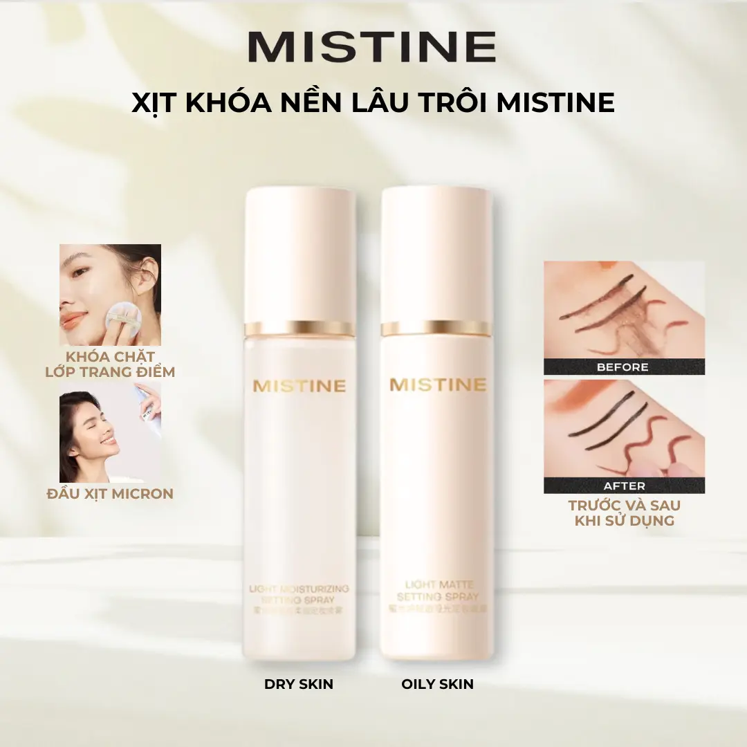 [DEAL SỐC - LIVE] MISTINE Xịt Khoá Nền Kiểm Soát Dầu Lâu Trôi 100ml (Da Khô/Da Dầu) | BigBuy360 - bigbuy360.vn