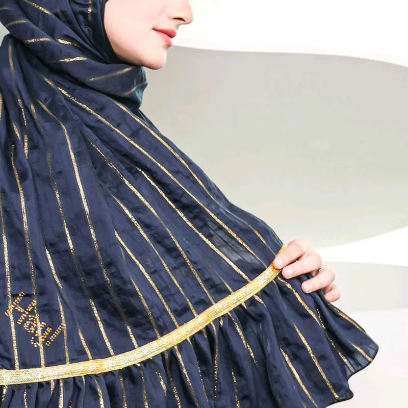 Pashmina Hijab Gamila katun serat gold by Hay! COD 6