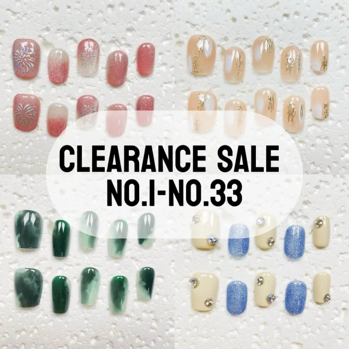 【NO.1-33】【BUY 2 GET 3】10pcs Handmade Press-on nails Short nails Hand drawn Fake nails Bundle Reusable Removable