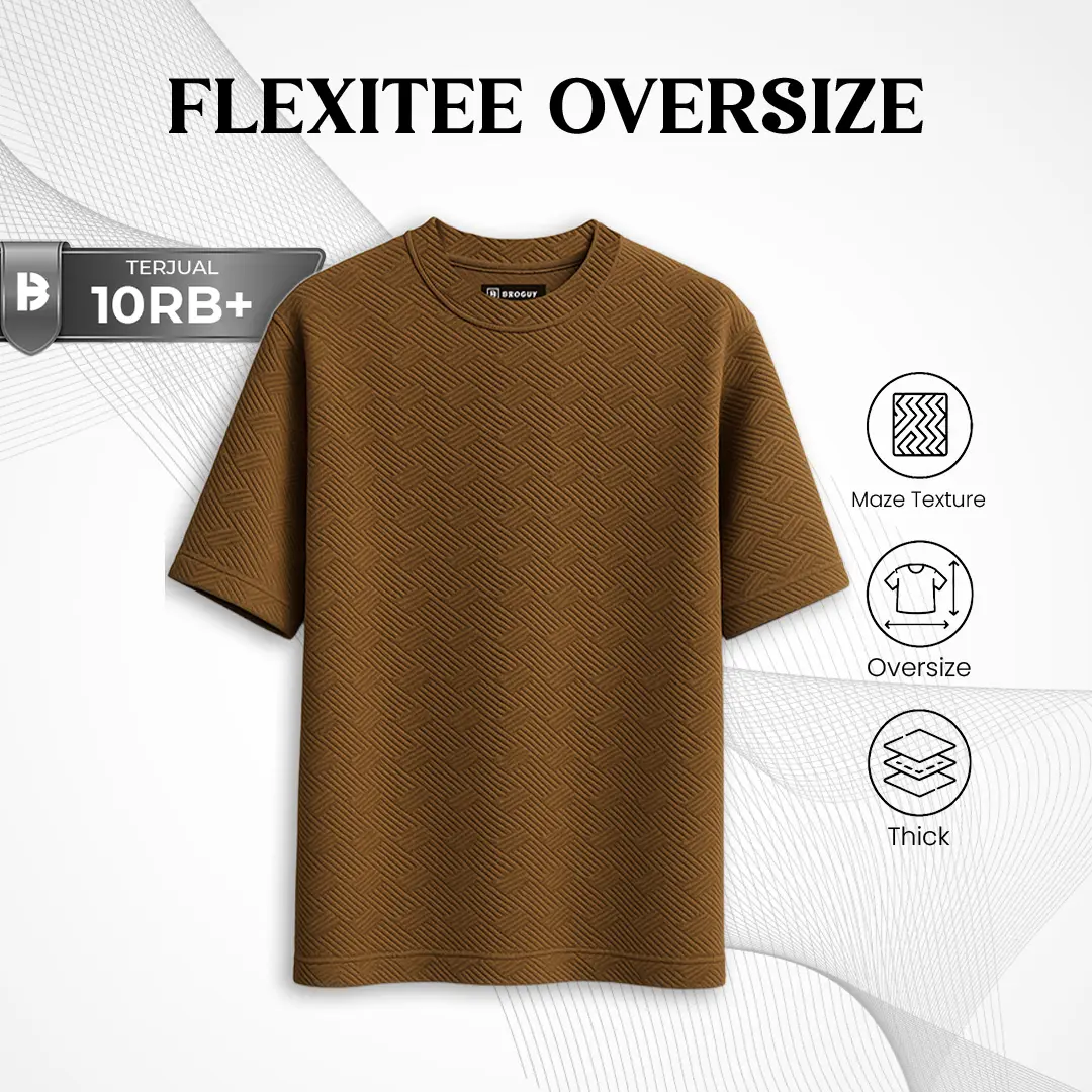 BROGUY Flexitee Oversize T-Shirt Pria Stretch & Tebal