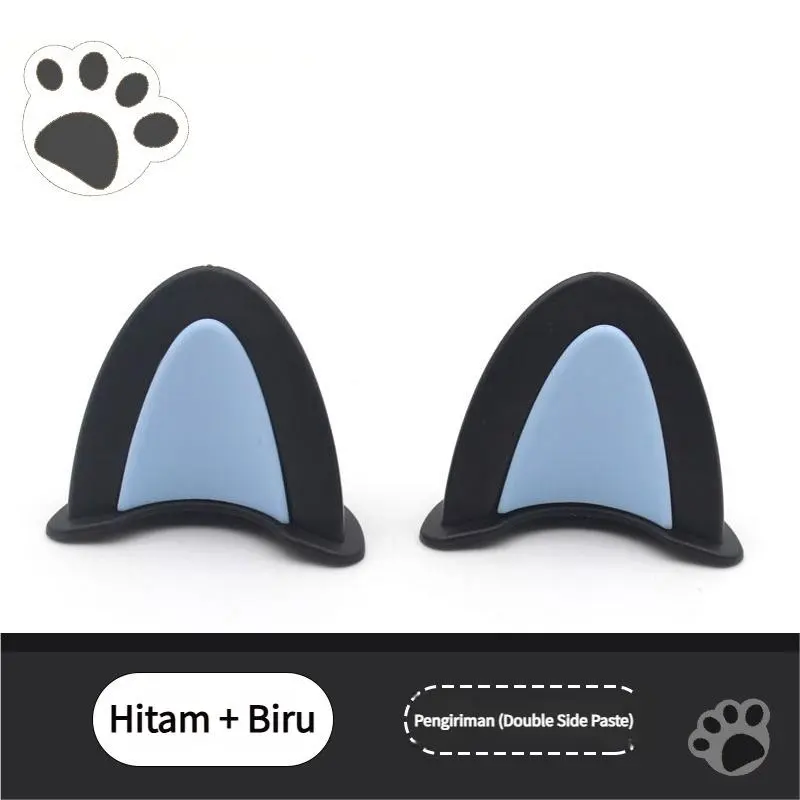 Hitam + Biru-Telinga Kucing