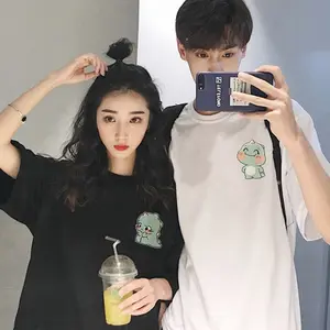 BajuCouple DINOSAUR keren gambar dino lucu bahan kaos tebal tidak nerawang combed 30's murah premium sablon bagus tidak mudah luntur