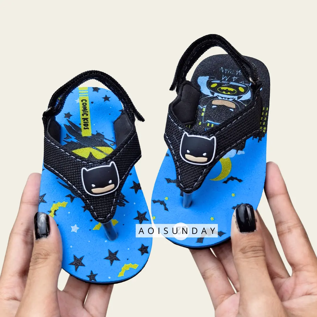 Sandal Anak Laki Laki Motif Batman Superhero Selop Sepatu Sandal Fashion Kaki