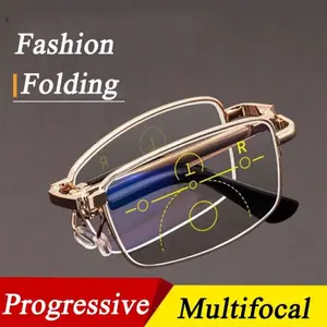 Kacamata Baca Plus Lipat Progresif Rabun Dekat Pria Wanita Bifocal Bisa Dipakai Jalan Baca Lipat Lensa Plus Anti Radiasi +1.00 sd +3.50 Unisex Hitam