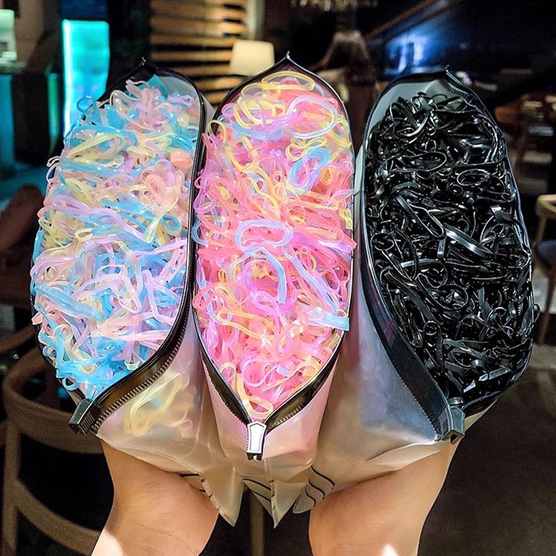 Set 500 2000 dây thun buộc tóc đuôi ngựa KIDSBOWS nhiều màu sắc dành cho bé gái