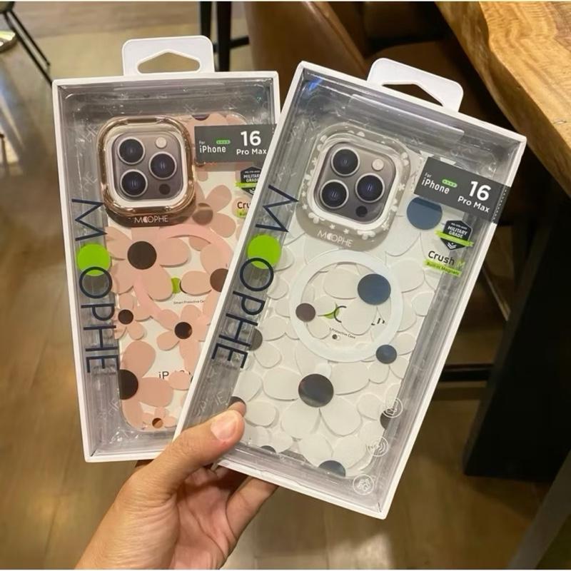 เคส ดอกไม้ เคส แม่เหล็ก ชาร์ได้ สำหรับ  12 13 14 15 16 PRO MAX Plus 16e 16PROMAX 16Plus โทรศัพท์ wha
