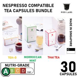 [Bundle of 3 Special] Pod Labs Nespresso Compatible Tea Bundle (30 Capsules)
