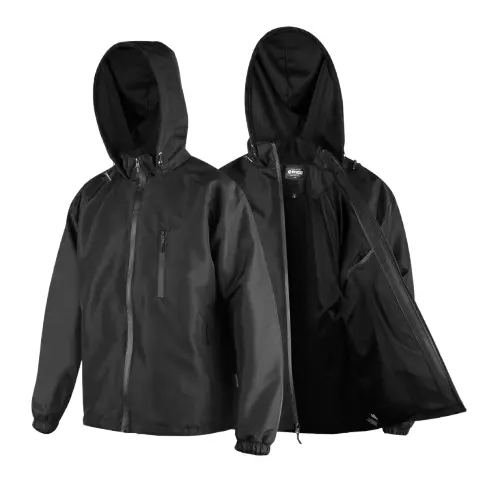 Jaket Parasut Outdoor Waterproof Windbreaker Hiking Anti Air Jaket Gunung Hitam Premium Bahan Berkwalitas