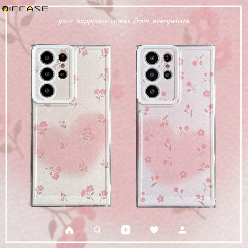 Product Introduction of For Vivo V29 V27 V25 V23 Pro V21 V21e 4G 5G V29e V27e V23e V21s Phone Case Pink Gradient Love Loving Heart Flower Floral Rose Tulip White Cute Soft Silicone Casing Cases Case Cover 11