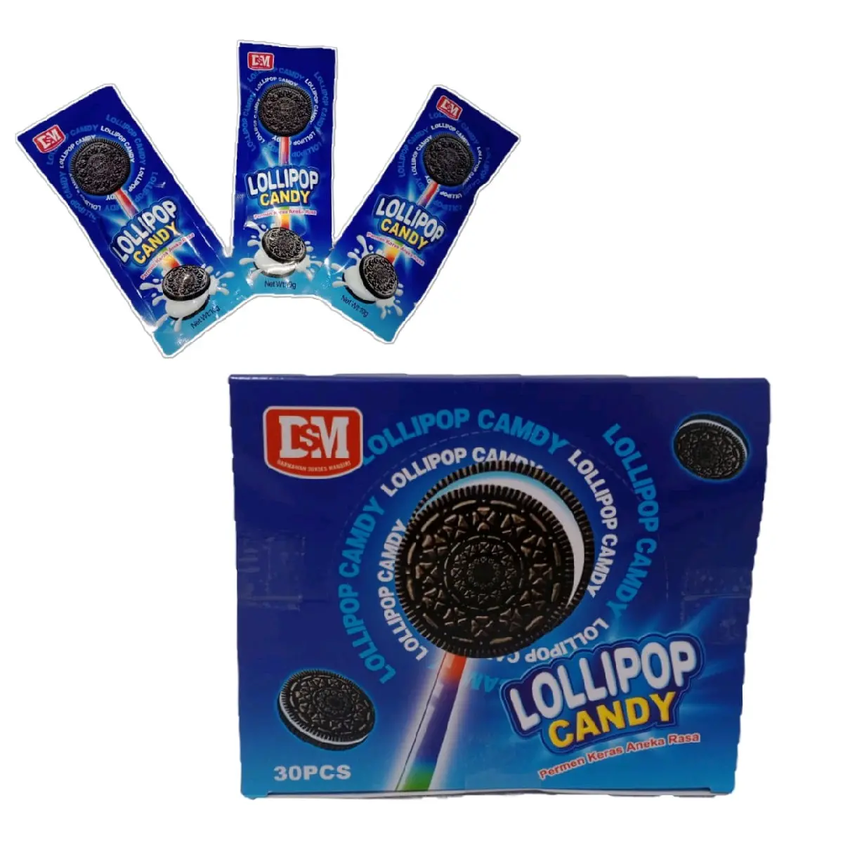 PERMEN LOLIPOP CANDY OREO 1 BOX ISI 30 PCS Food Snacks Manis