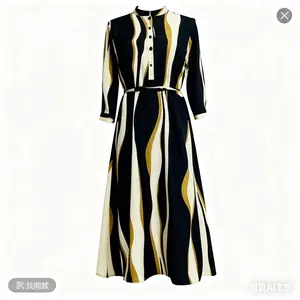 PT LUMI Gaun pinggang pelangsing desain dua warna baru yang modis dan elegan