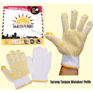 GROSIR Sarung Tangan Tutul Kuning TEBAL Harga 1 Pack isi 12 Set