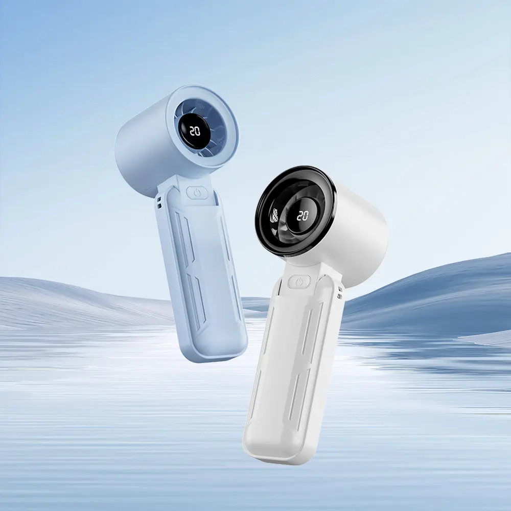 High-Speed Handheld Fan with 3000mAh Battery & 12000rpm Motor - 100 Adjustable Speeds, Foldable & Pocket-Sized, Strong Airflow, Long Battery Life - Perfect for Outdoor Travel & Summer Fun!