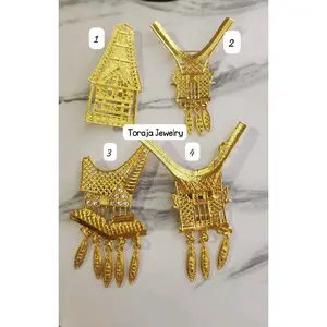 Bross / bross liontin Tongkonan Toraja etnik