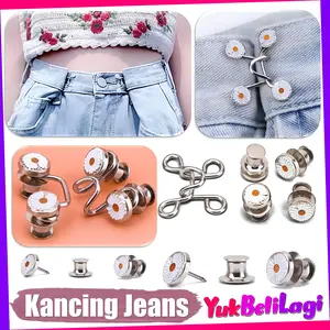 YBL-COD BUNDLING ISI 1pcs 6PCS 5PCS 4PCS Kancing Jeans Logam Jahit Simple Karakter Motif Bunga Daisy beruang Bahan Metal Kait (BELI LOKAL)