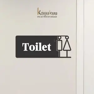 Kreasikayukuu Hiasan Pintu Kamar Mandi WC|Toilet Sign|Signage Toilet Akrilik Acrylic 2mm + Stiker