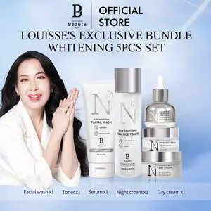 [PAKET MAMI WHITENING] Premiere Beaute Whitening Skincare 5pcs Set Luminous White Glowing Facial wash | Toner | Serum | Day cream| Night cream Louisse Niacinamide Hydrating