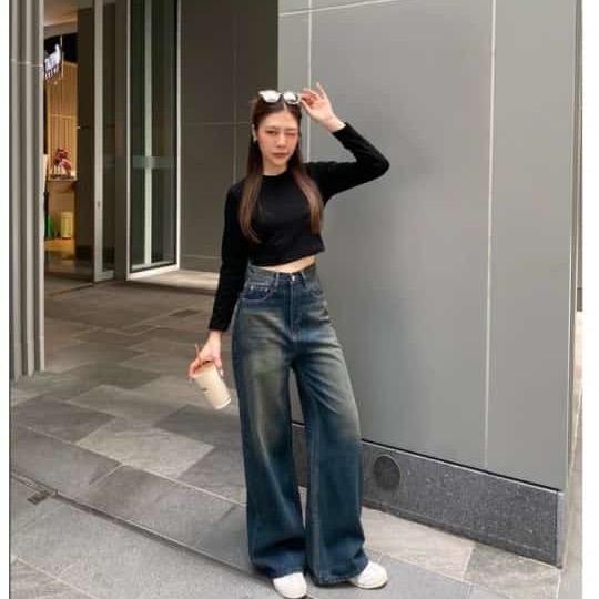 Celana Baggy Jeans Skena (Size 27-34) Celana Jeans Panjang Gombrong Wanita Terbaru 2