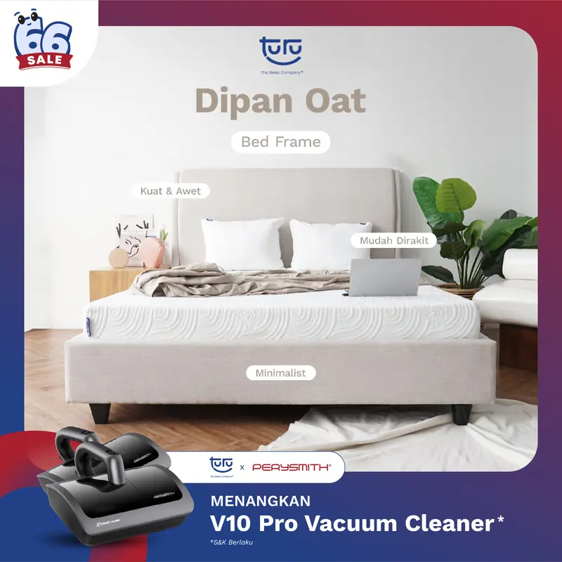 Dipan / Tempat Tidur / Bed Frame TURU varian Peanut / OAT - Knockdown 0