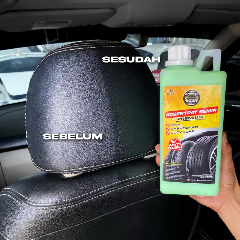 1 liter KOSENTRAT SEMIR bonus APLIKATOR / Semir ban / Semir dashboar / semir body doff Car semir Karet salon mobil aero indonesia kit penghitam motor 3