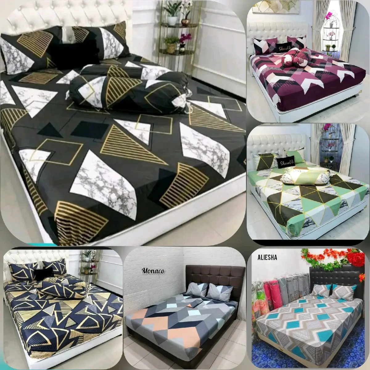 Sprei motif terbaru Tinggi 20vm sampai 30cm ukuran komplit//sprei motif abstrak kekinia