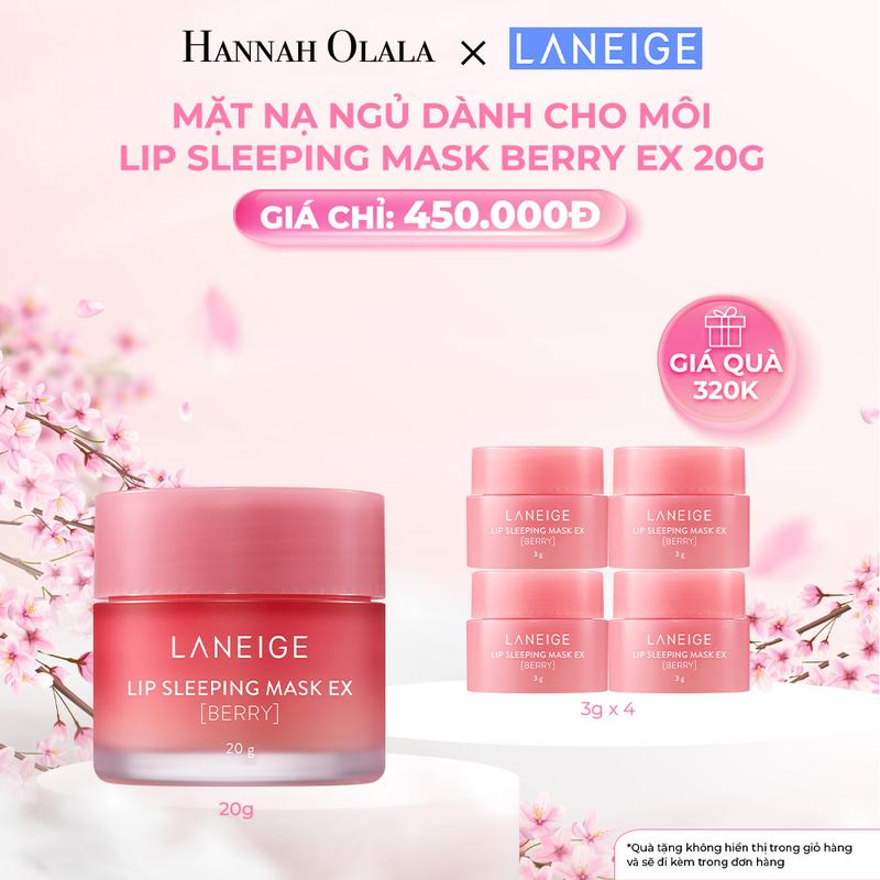 LANEIGE x HANNAH OLALA - Mặt nạ ngủ dưỡng môi hồng hào căng mượt LANEIGE Lip Sleeping Mask EX 20g