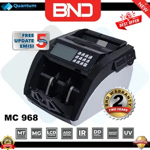 MESIN PENGHITUNG UANG BACK LOADING | BND MC 968 | MAGNETIC, ULTRAVIOLET, INFRARED, DOUBLE DETECTION NOTE | RUPIAH, DOLAR, EURO | GARANSI 2 TAHUN | FREE 5 YEARS UPDATE CURRENCY | ORIGINAL