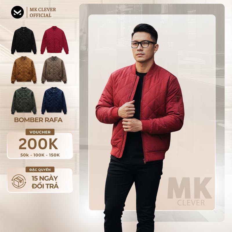  Áo Khoác Bomber RAFA MK CLEVER Áo Khoác Vải Gió Phủ Nano,Áo Khoác 3 Lớp Trần Bông Dày Dặn Form Dáng Trẻ Trung Menswear Nam 