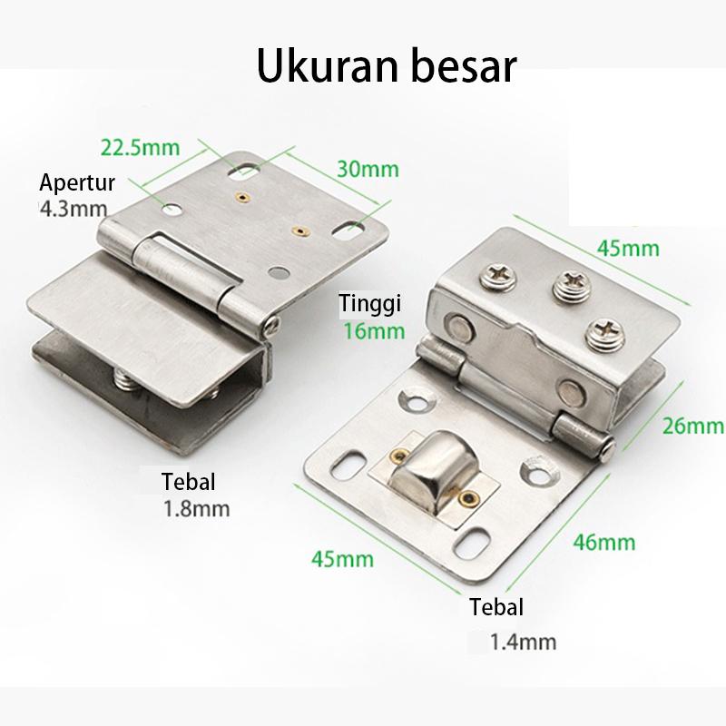 Engsel Jepit Kaca ke Kaca Stainless Steel untuk Pintu Etalase Toko dan Lemari Kaca Kabinet Anti Karat Tahan Beban Berat Mudah Dipasang Kualitas Premium Ready Stock COD Cepat Kirim Garansi Produk Original Engsel Jepit Kaca ke Kaca Stainless Steel untuk Pintu Etalase Toko dan Lemari Kaca Kabinet Anti Karat Tahan Beban Berat Mudah Dipasang Kualitas Premium Ready Stock COD Cepat Kirim Garansi Produk Original
