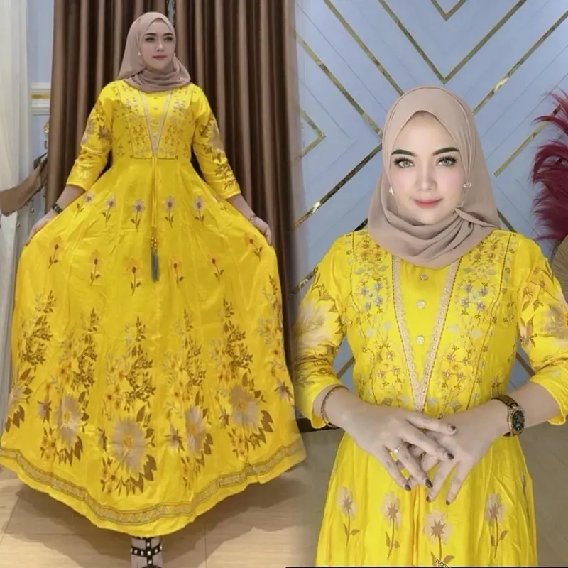 gamis hindi kintami bordir terbaru