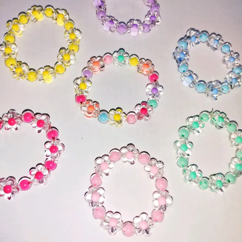 Gelang Bunga Daisy Anak Karet Elastis Clear Costume 0