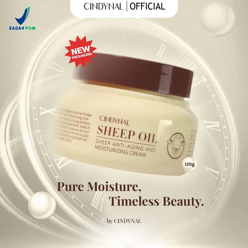 BPOM Cindynal Sheep Oil Moisturizing Cream Goat Milk Anti Aging Pelembab Wajah Kering dan Kusam / Skin Barrier Moisturizer 2