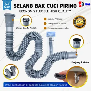 Selang Tarik Bak Cuci Piring 11/2-selang Fleksibel sambungan afur BCP Sink afur plastik elastis lentur bak cuci piring bcp pembuangan wastafel dapur cuci piring termurah kuat lentur anti bocor kusam gigit tikus
