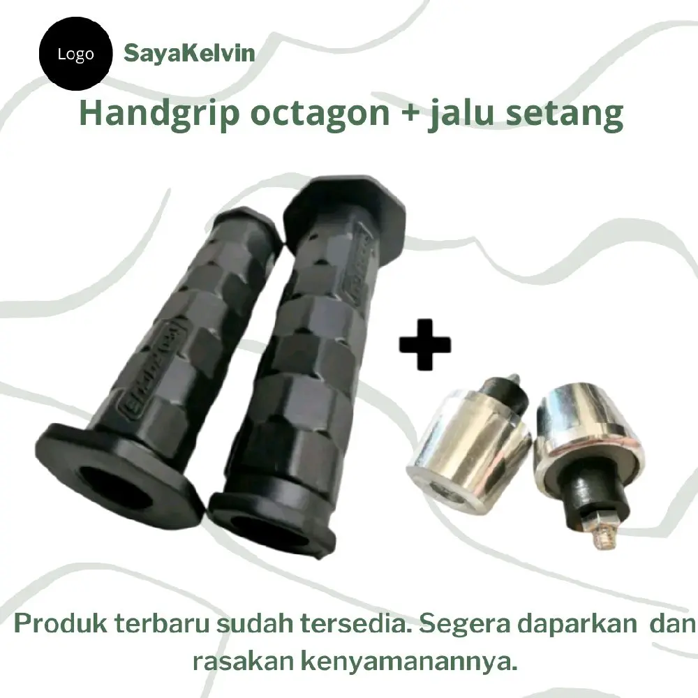 Paket Lengkap Grip Octagon + Jalu Stang PCX Kiri Kanan Motor Matic Bebek Vario Mio Beat Supra Scoopy dll - Motorcycle Handgrip