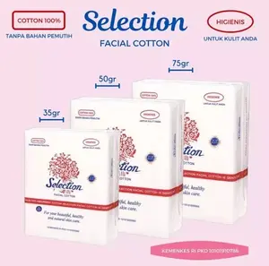 Selection Kapas Muka 35 50 75 Gr tipis 175s cotton Tanpa Pemutih KAPAS Wajah Kotak oval bulat Tipis Tebal