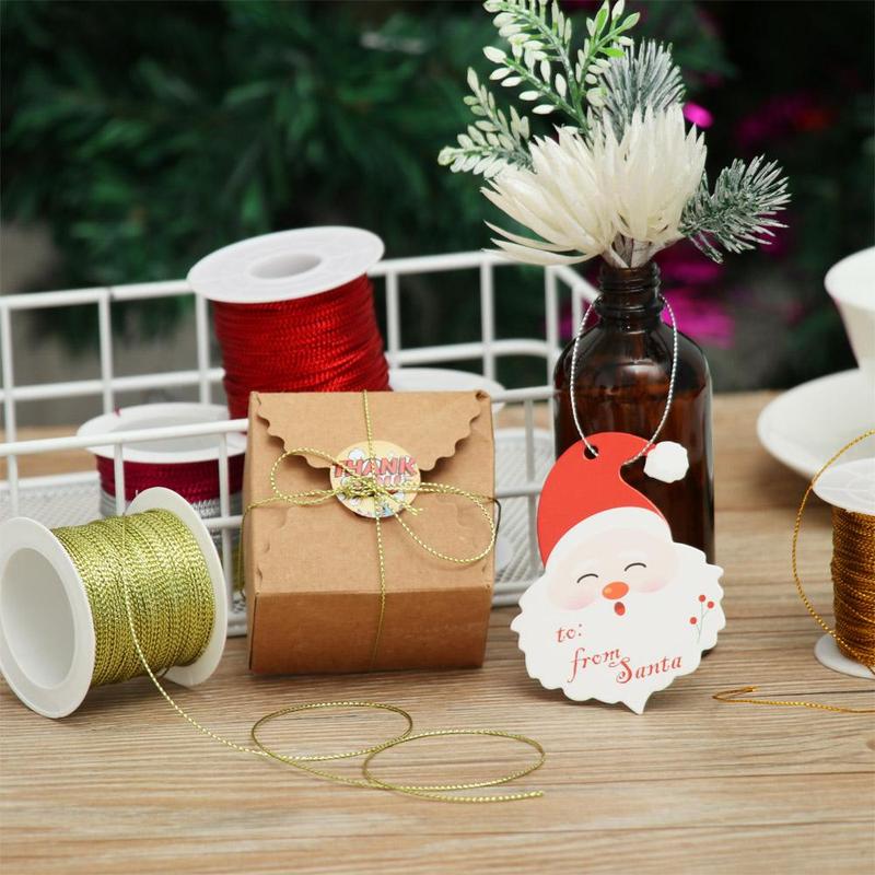 Dây buộc hộp quà, Dây kim loại, Dây gói, Ruy băng Dây kim tuyến, Dây thẻ Rỗng 20 / 100 mét, Thích hợp để trang trí, Lý Tưởng cho Giáng sinh 4