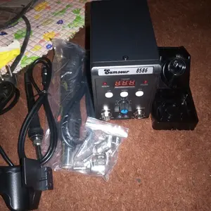 858D/8586 Hot Air Gun 110V Besi Solder SMD Desoldering Kit Alat Perbaikan Ulang Solder Uap Service HP Laptop