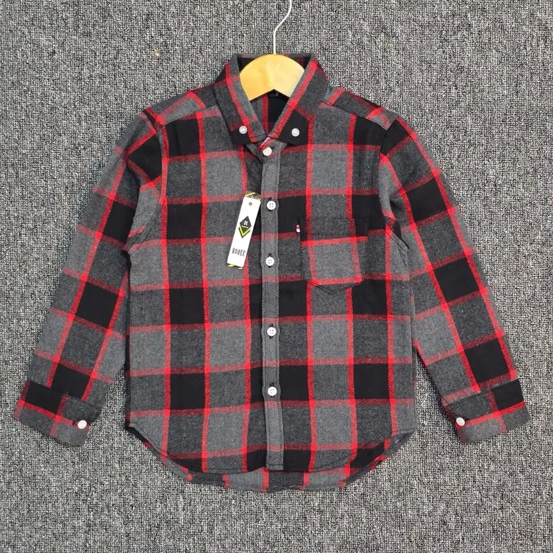atasan kemeja flannel anak 3-11 tahun laki-laki dan perempuan Fashion anak bahan katun flannel import 2