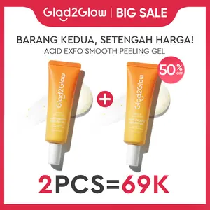 【Buy 1 Get 1 50%off 】Glad2Glow peeling gel Apricot Glycolic Acid Exfo Smooth Eksfoliasi peeling produk yang mampu mengangkat sel kulit mati G2G Komedo Kotoran Scrub Wajah Extract Kering Mencerahkan Exfoliating Perontok Facial