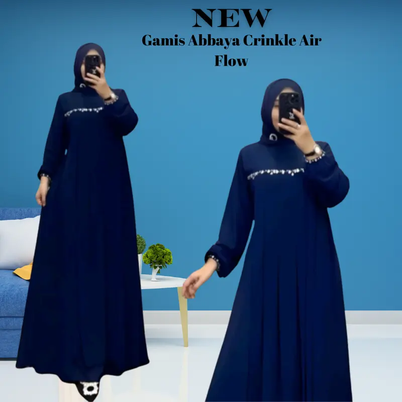 Gamis Payet Mutiara Crinkle Airflow Lebaran 2025 3